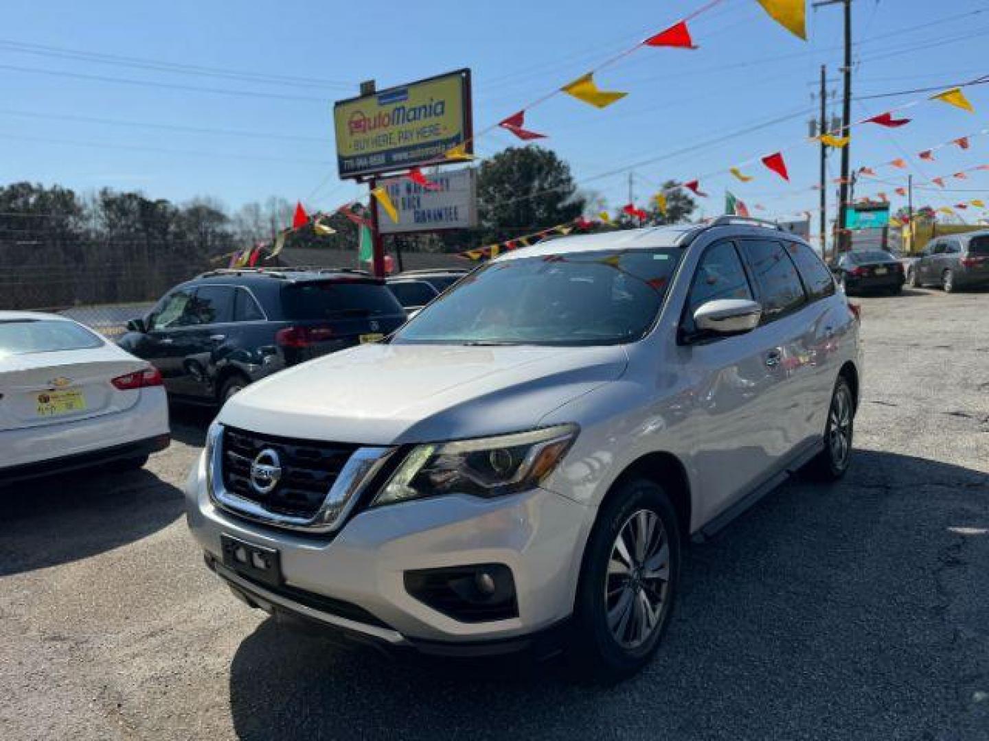 2017 Silver Nissan Pathfinder SV 2WD (5N1DR2MN1HC) with an 3.5L V6 DOHC 24V engine, Continuously Variabl transmission, located at 1806 Veterans Memorial Hwy SW, Austell, GA, 30168, (770) 944-9558, 33.817959, -84.606987 - Photo#0