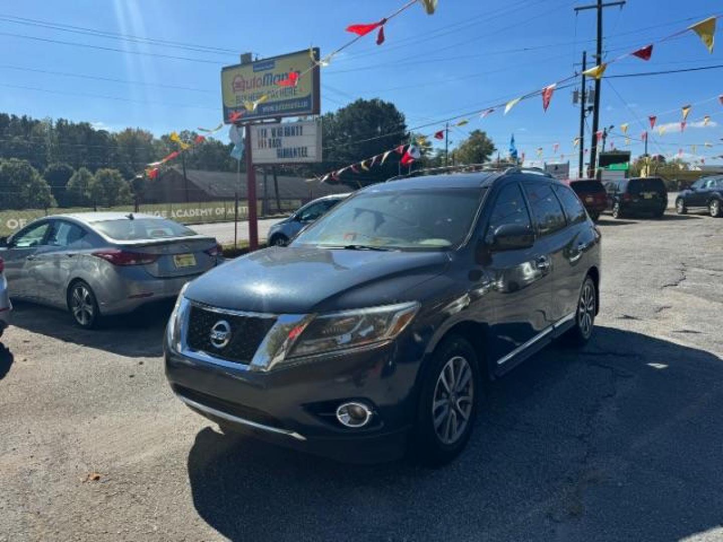 2014 Blue Nissan Pathfinder SL 2WD (5N1AR2MNXEC) with an 3.5L V6 DOHC 24V engine, Continuously Variable Transmission transmission, located at 1806 Veterans Memorial Hwy SW, Austell, GA, 30168, (770) 944-9558, 33.817959, -84.606987 - Photo#0