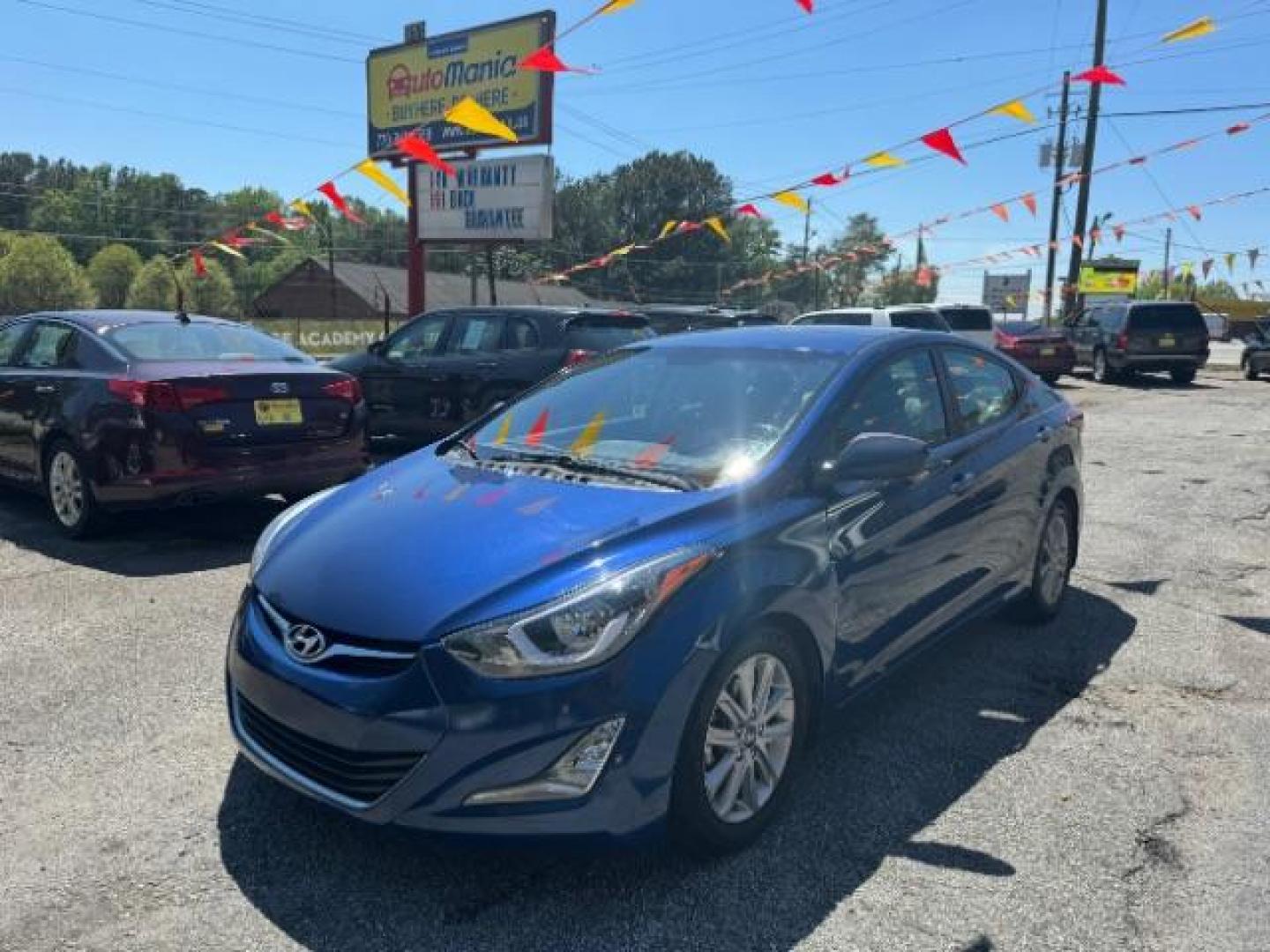 2015 Blue Hyundai Elantra SE 6AT (5NPDH4AE7FH) with an 1.8L L4 DOHC 16V engine, 6-Speed Automatic transmission, located at 1806 Veterans Memorial Hwy SW, Austell, GA, 30168, (770) 944-9558, 33.817959, -84.606987 - Photo#0