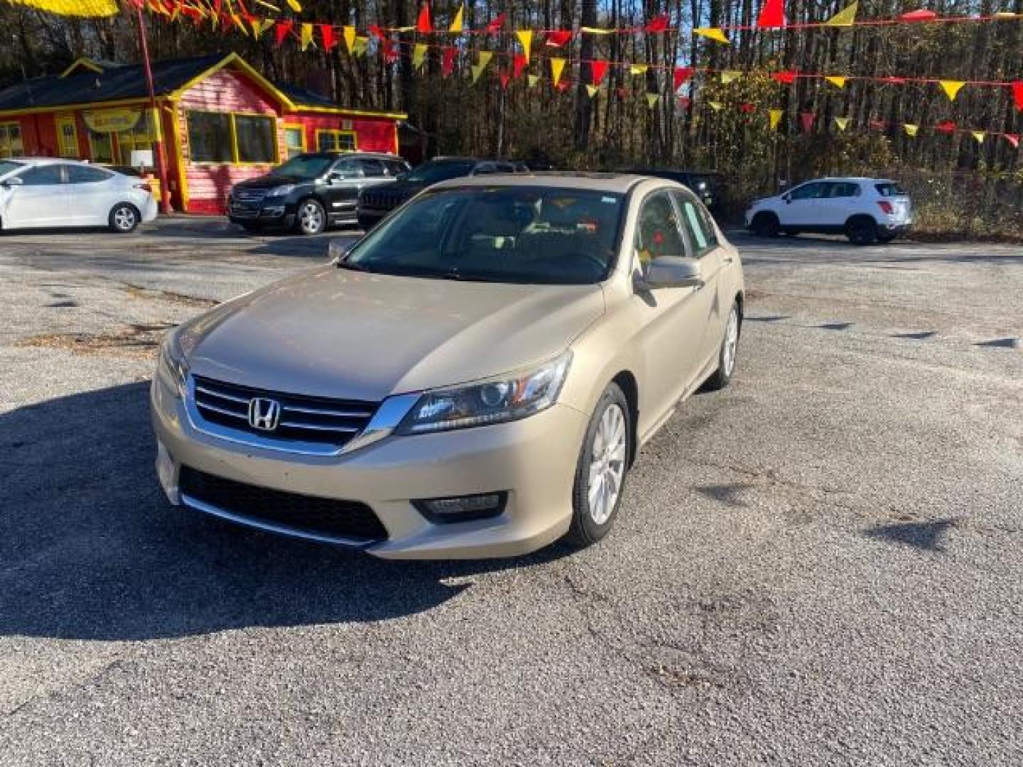 2014 Gold Honda Accord EX-L Sedan CVT (1HGCR2F88EA) with an 2.4L L4 DOHC 16V engine, Continuously Variable Transmission transmission, located at 1806 Veterans Memorial Hwy SW, Austell, GA, 30168, (770) 944-9558, 33.817959, -84.606987 - Photo#0