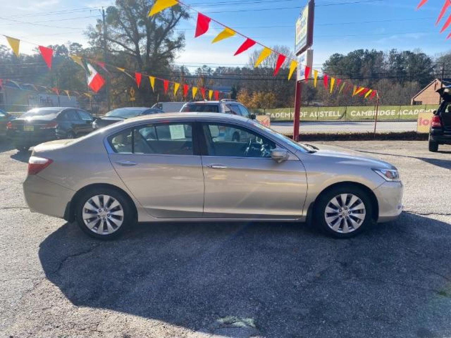 2014 Gold Honda Accord EX-L Sedan CVT (1HGCR2F88EA) with an 2.4L L4 DOHC 16V engine, Continuously Variable Transmission transmission, located at 1806 Veterans Memorial Hwy SW, Austell, GA, 30168, (770) 944-9558, 33.817959, -84.606987 - Photo#2