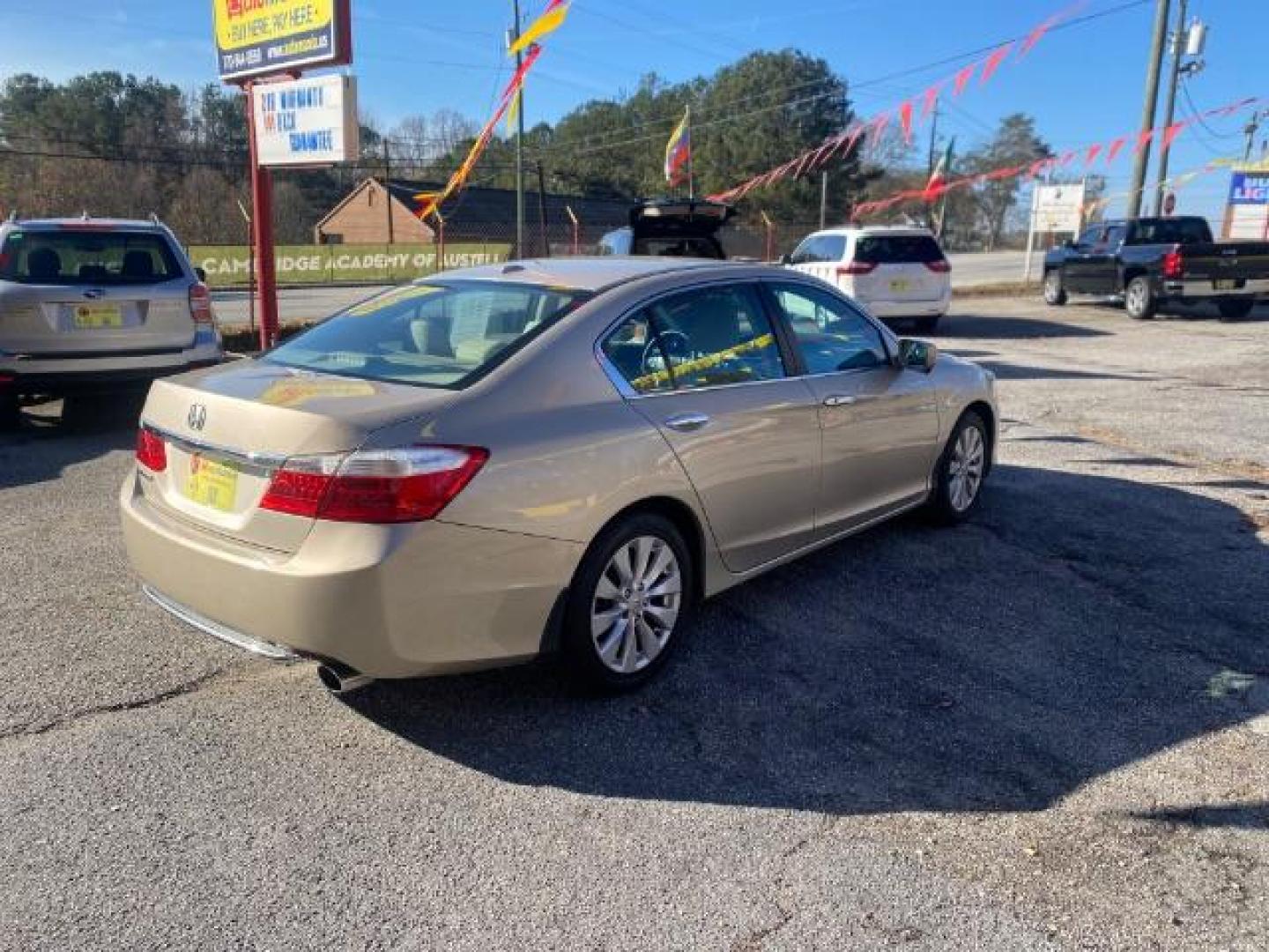 2014 Gold Honda Accord EX-L Sedan CVT (1HGCR2F88EA) with an 2.4L L4 DOHC 16V engine, Continuously Variable Transmission transmission, located at 1806 Veterans Memorial Hwy SW, Austell, GA, 30168, (770) 944-9558, 33.817959, -84.606987 - Photo#3