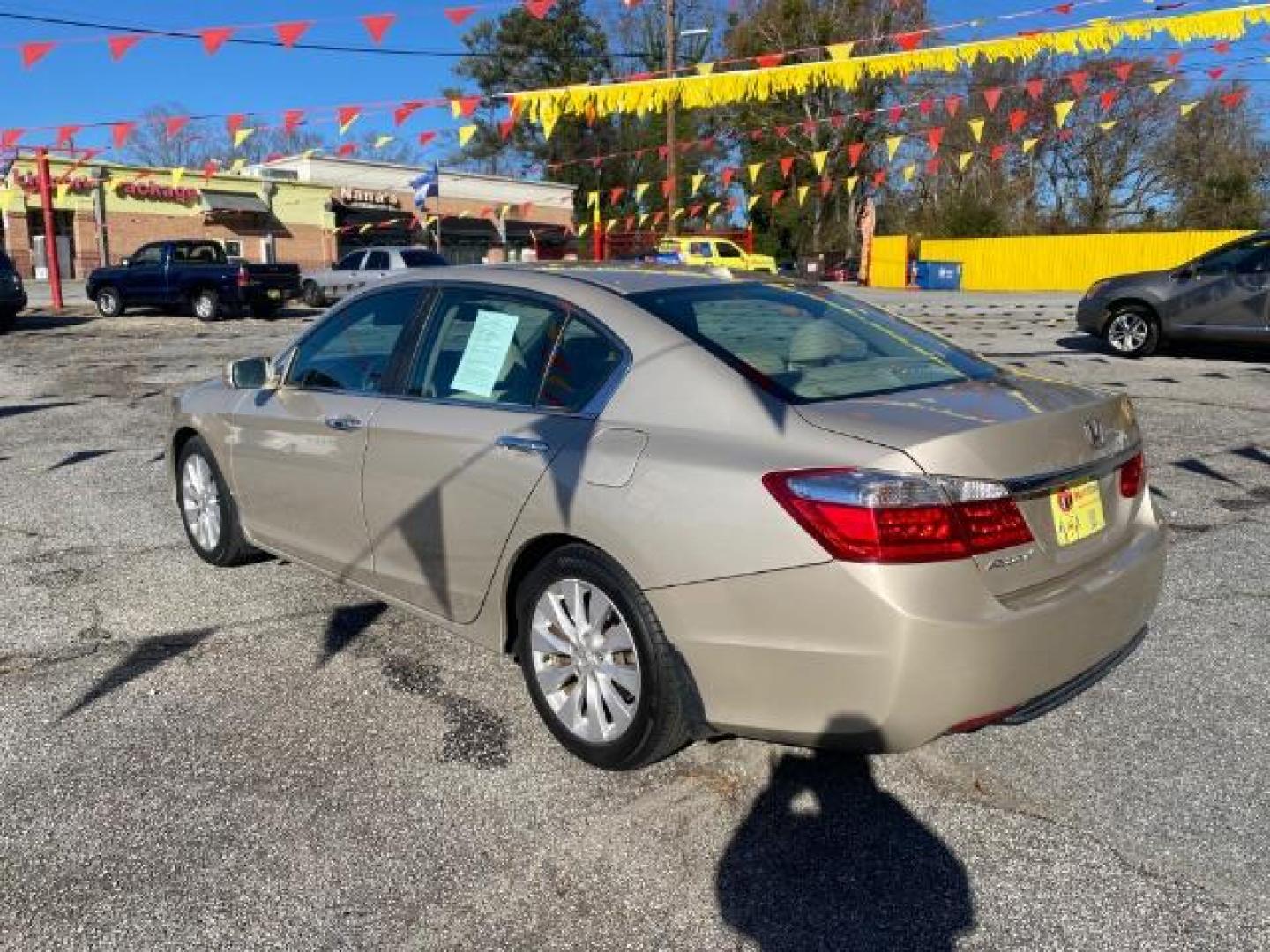 2014 Gold Honda Accord EX-L Sedan CVT (1HGCR2F88EA) with an 2.4L L4 DOHC 16V engine, Continuously Variable Transmission transmission, located at 1806 Veterans Memorial Hwy SW, Austell, GA, 30168, (770) 944-9558, 33.817959, -84.606987 - Photo#4