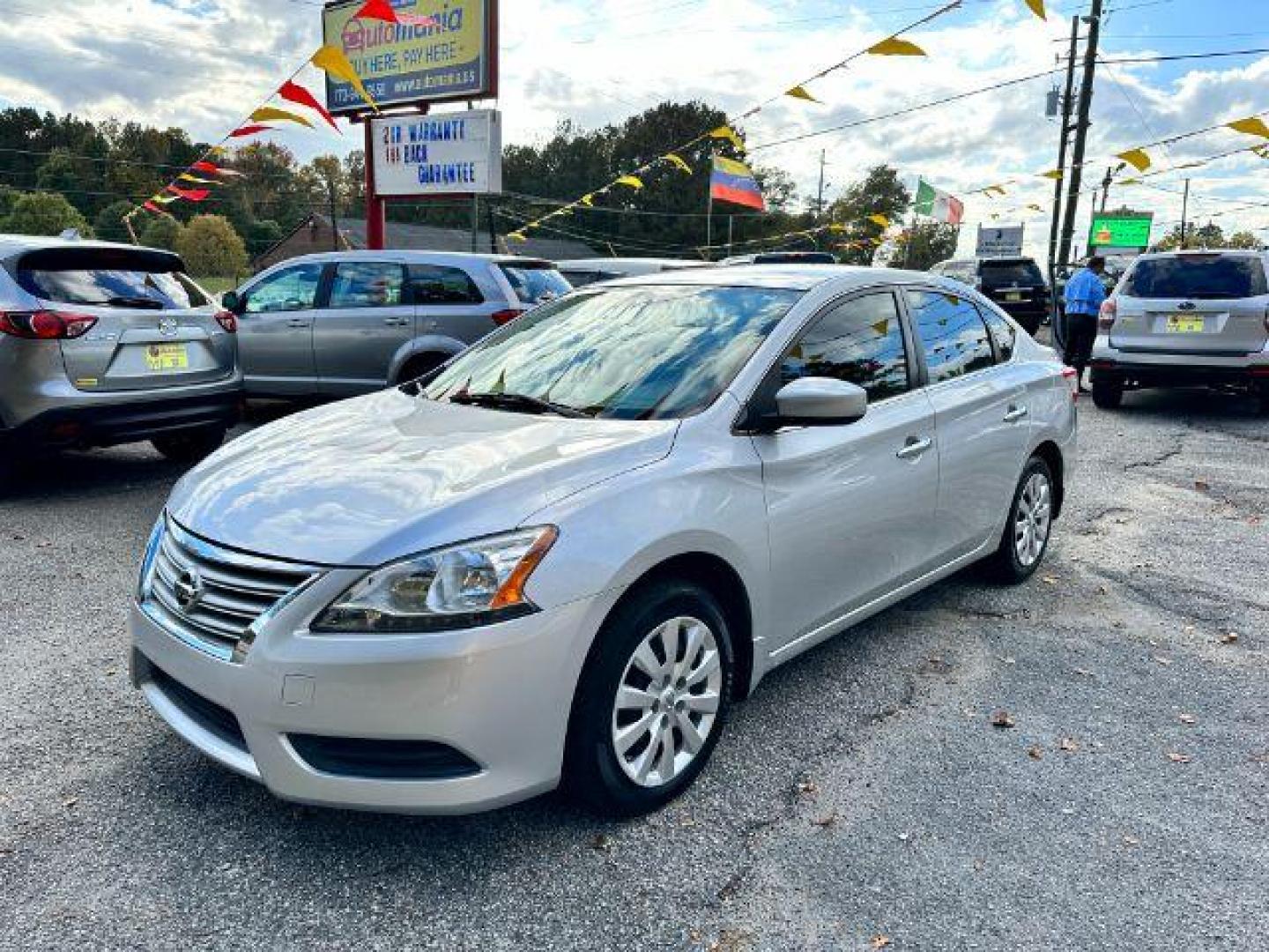 2015 Silver Nissan Sentra S CVT (3N1AB7AP1FY) with an 1.8L L4 SFI DOHC 16 engine, Continuously Variable Transmission transmission, located at 1806 Veterans Memorial Hwy SW, Austell, GA, 30168, (770) 944-9558, 33.817959, -84.606987 - Photo#0