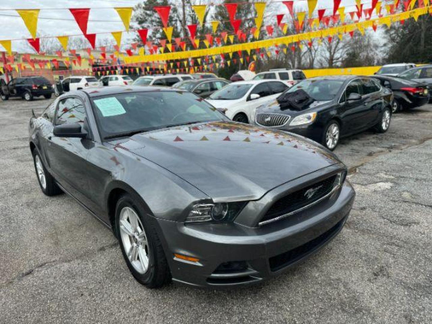 2014 Gray Ford Mustang V6 Coupe (1ZVBP8AM5E5) with an 3.7L V6 DOHC 24V engine, located at 1806 Veterans Memorial Hwy SW, Austell, GA, 30168, (770) 944-9558, 33.817959, -84.606987 - Photo#0