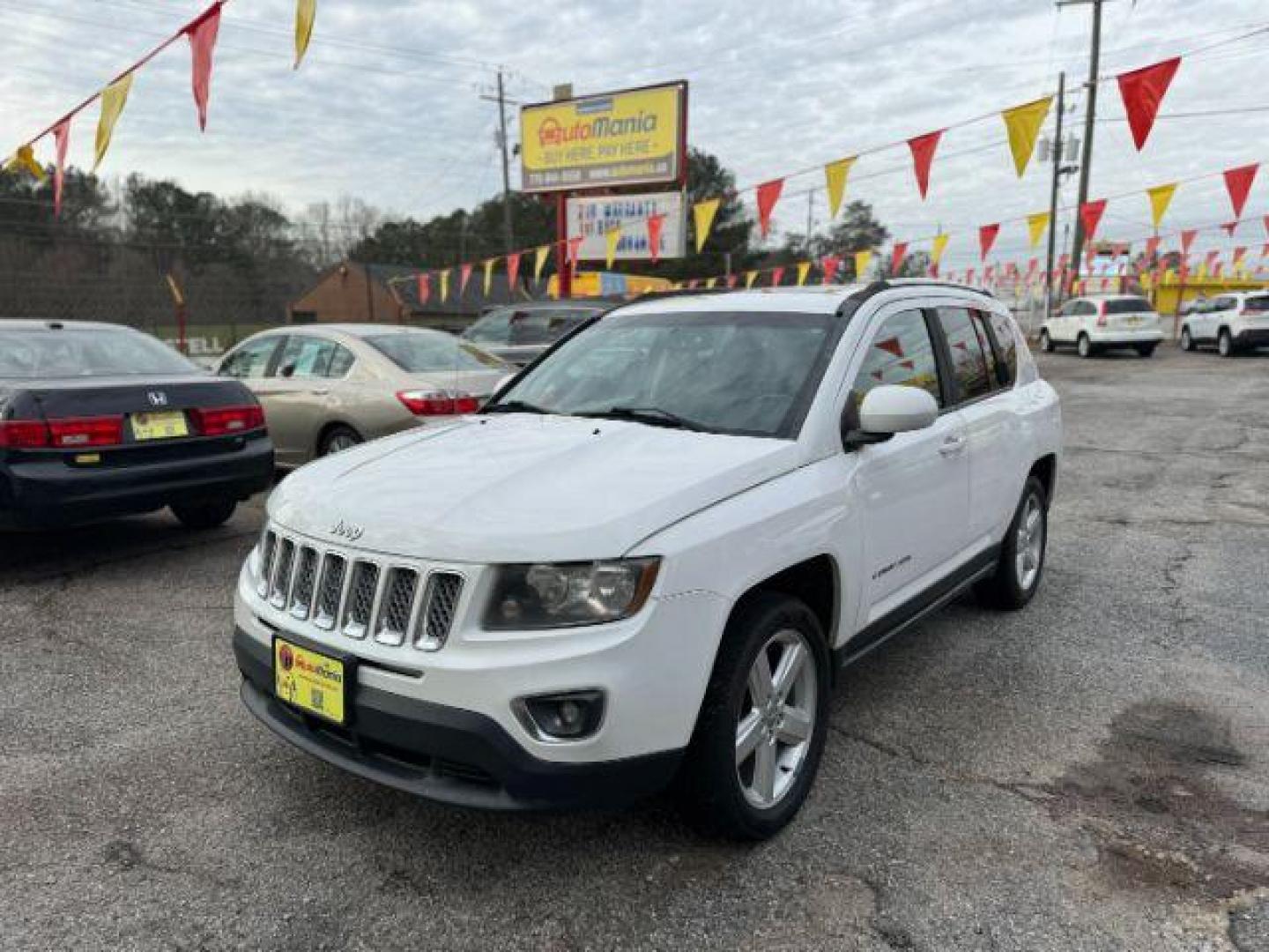 2014 White Jeep Compass Latitude FWD (1C4NJCEAXED) with an 2.0L L4 DOHC 16V engine, Continuously Variable Transmission transmission, located at 1806 Veterans Memorial Hwy SW, Austell, GA, 30168, (770) 944-9558, 33.817959, -84.606987 - Photo#0