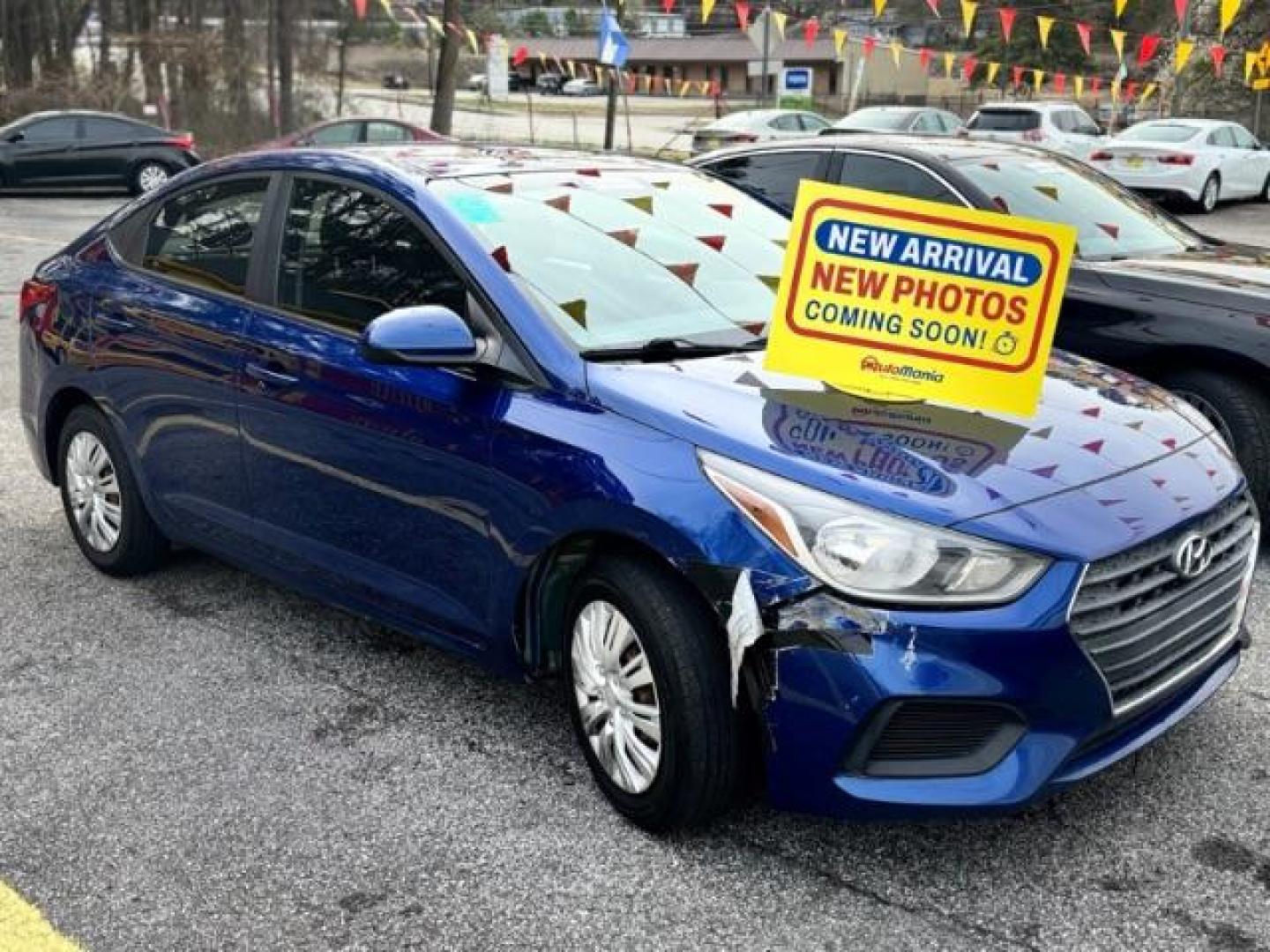 2018 BLUE Hyundai Accent SE 4-Door 6A (3KPC24A32JE) with an 1.6L L4 DOHC 16V engine, 6-Speed Automatic transmission, located at 1806 Veterans Memorial Hwy SW, Austell, GA, 30168, (770) 944-9558, 33.817959, -84.606987 - Photo#0