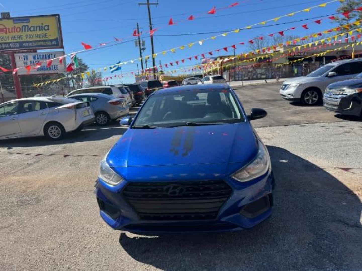 2018 Blue Hyundai Accent SE 4-Door 6A (3KPC24A32JE) with an 1.6L L4 DOHC 16V engine, 6-Speed Automatic transmission, located at 1806 Veterans Memorial Hwy SW, Austell, GA, 30168, (770) 944-9558, 33.817959, -84.606987 - Photo#1