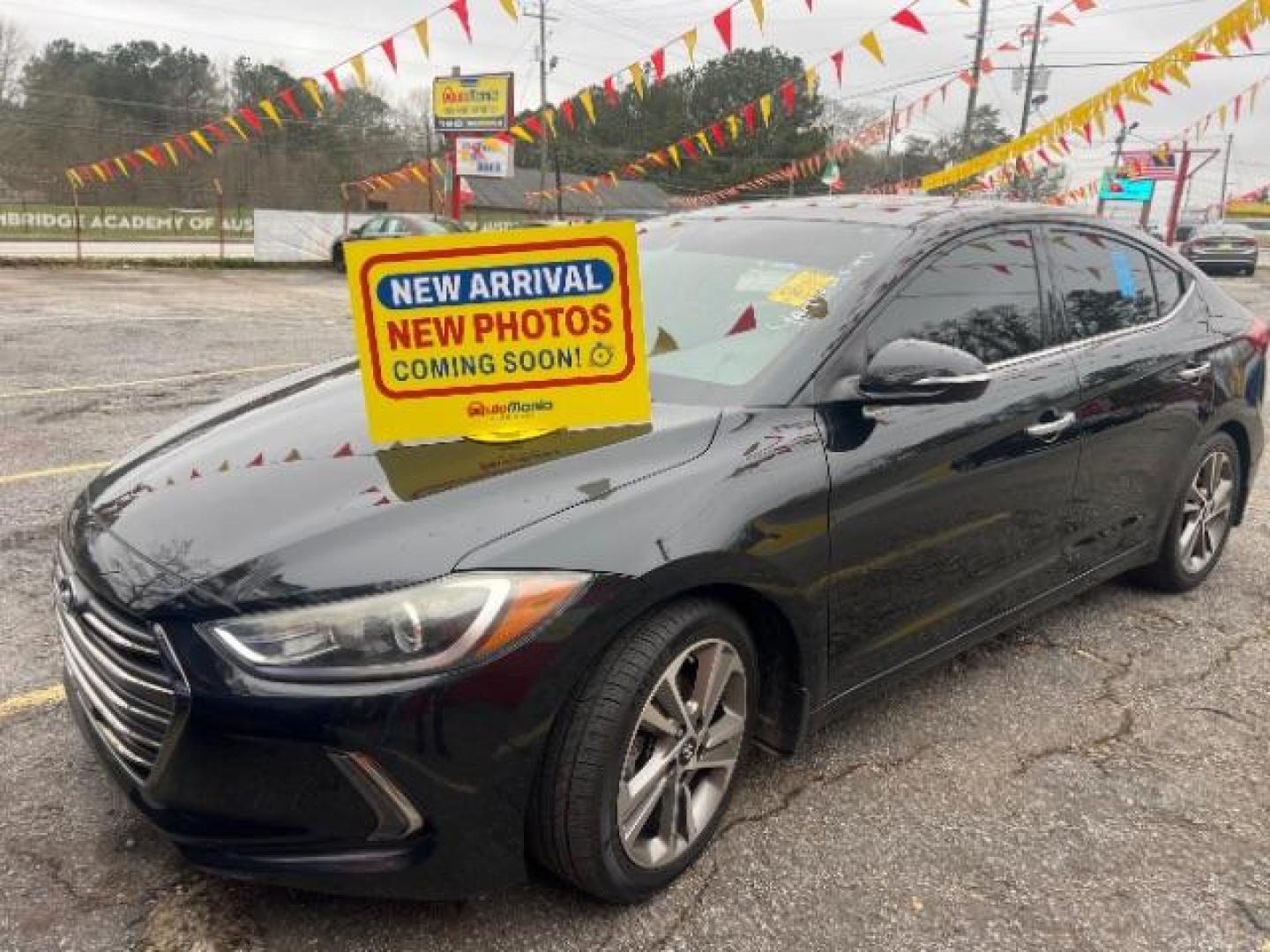 2017 Black Hyundai Elantra Limited (5NPD84LFXHH) with an 1.8L L4 DOHC 16V engine, 6-Speed Automatic transmission, located at 1806 Veterans Memorial Hwy SW, Austell, GA, 30168, (770) 944-9558, 33.817959, -84.606987 - Photo#0