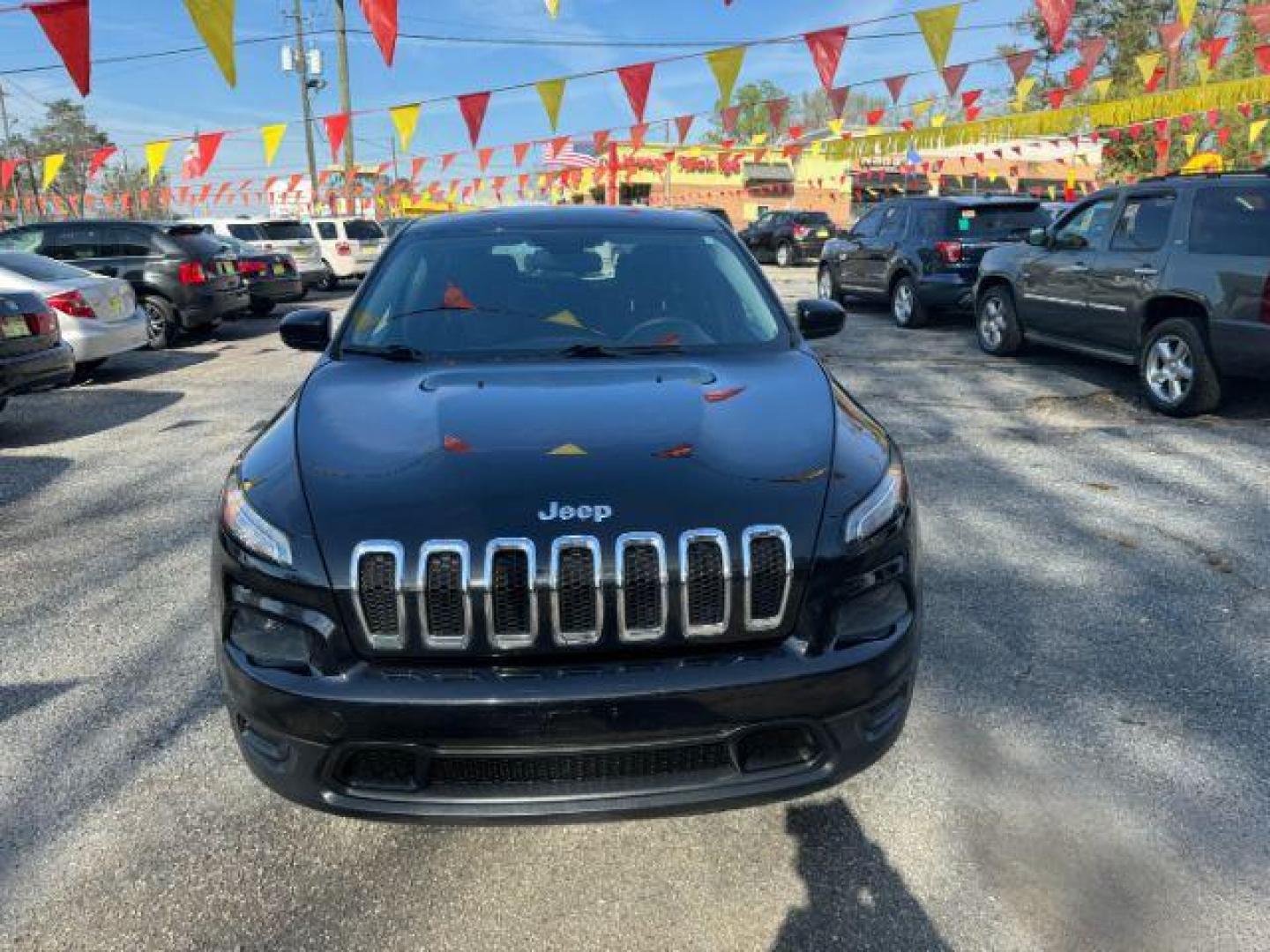 2014 Black Jeep Cherokee Sport FWD (1C4PJLAB7EW) with an 2.4L L4 DOHC 16V engine, 9-Speed Automatic transmission, located at 1806 Veterans Memorial Hwy SW, Austell, GA, 30168, (770) 944-9558, 33.817959, -84.606987 - Photo#1