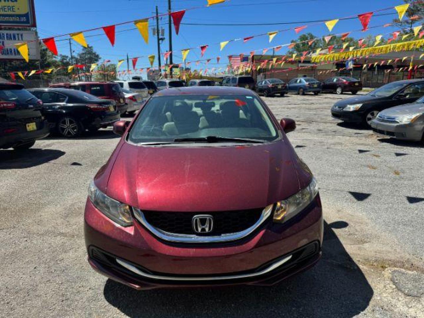 2013 Burgundy Honda Civic LX Sedan 5-Speed AT (19XFB2F55DE) with an 1.8L L4 SOHC 16V engine, 5-Speed Automatic transmission, located at 1806 Veterans Memorial Hwy SW, Austell, GA, 30168, (770) 944-9558, 33.817959, -84.606987 - Photo#1