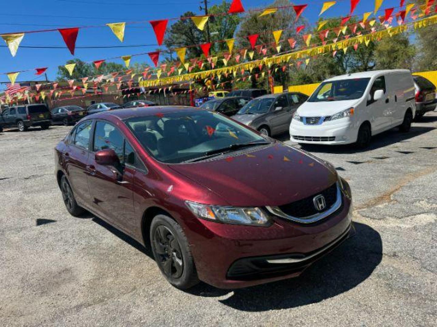 2013 Burgundy Honda Civic LX Sedan 5-Speed AT (19XFB2F55DE) with an 1.8L L4 SOHC 16V engine, 5-Speed Automatic transmission, located at 1806 Veterans Memorial Hwy SW, Austell, GA, 30168, (770) 944-9558, 33.817959, -84.606987 - Photo#2