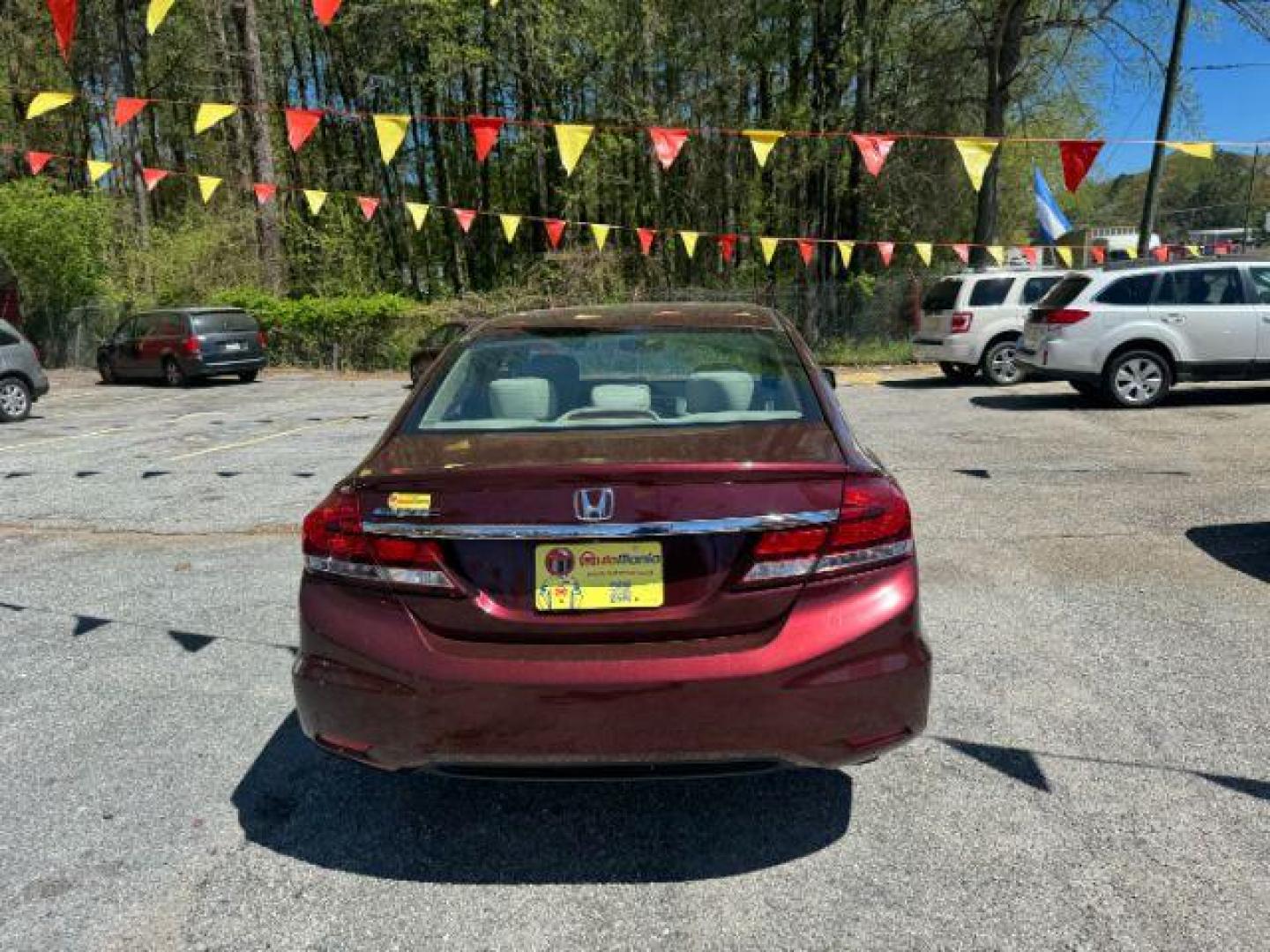 2013 Burgundy Honda Civic LX Sedan 5-Speed AT (19XFB2F55DE) with an 1.8L L4 SOHC 16V engine, 5-Speed Automatic transmission, located at 1806 Veterans Memorial Hwy SW, Austell, GA, 30168, (770) 944-9558, 33.817959, -84.606987 - Photo#4