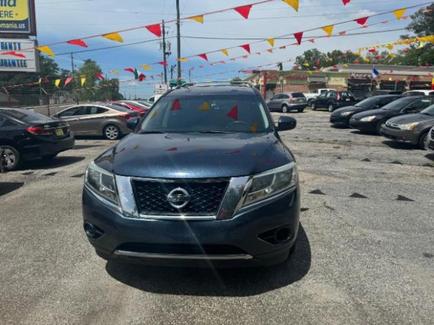 2014 Blue Nissan Pathfinder SV 2WD (5N1AR2MN6EC) with an 3.5L V6 DOHC 24V engine, Continuously Variable Transmission transmission, located at 1806 Veterans Memorial Hwy SW, Austell, GA, 30168, (770) 944-9558, 33.817959, -84.606987 - Photo#1