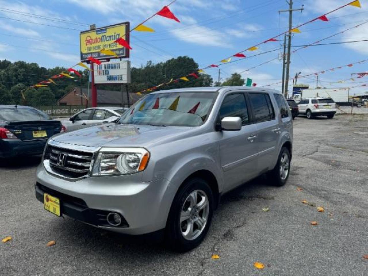 2014 Silver Honda Pilot EX 2WD 5-Spd AT (5FNYF3H41EB) with an 3.5L V6 SOHC 24V engine, 5-Speed Automatic transmission, located at 1806 Veterans Memorial Hwy SW, Austell, GA, 30168, (770) 944-9558, 33.817959, -84.606987 - Photo#0