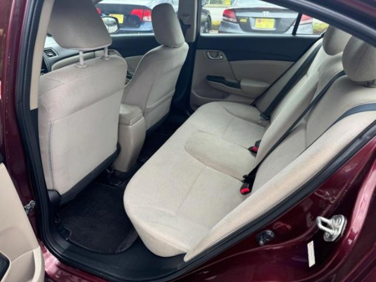 2013 Burgundy Honda Civic LX Sedan 5-Speed AT (19XFB2F59DE) with an 1.8L L4 SOHC 16V engine, 5-Speed Automatic transmission, located at 1806 Veterans Memorial Hwy SW, Austell, GA, 30168, (770) 944-9558, 33.817959, -84.606987 - Photo#9