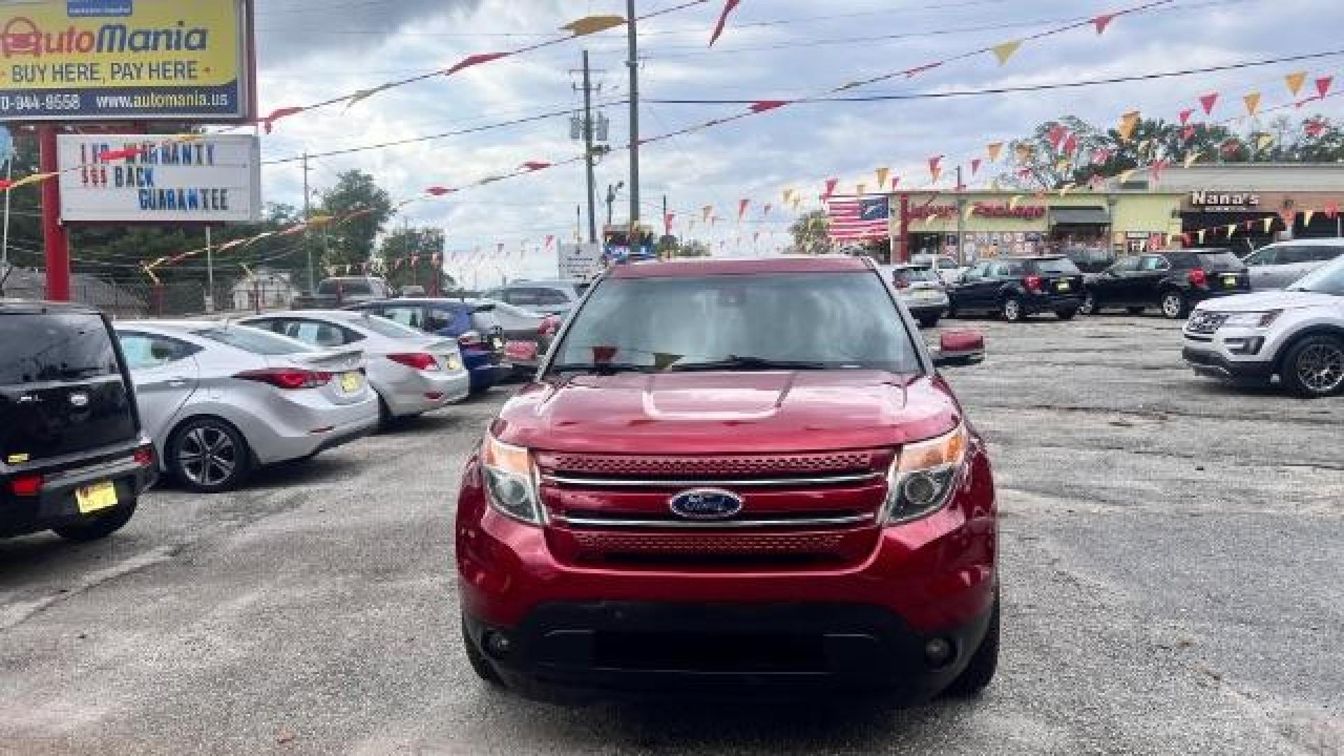 2015 Red Ford Explorer Limited FWD (1FM5K7F84FG) with an 3.5L V6 DOHC 24V engine, 6-Speed Automatic transmission, located at 1806 Veterans Memorial Hwy SW, Austell, GA, 30168, (770) 944-9558, 33.817959, -84.606987 - Photo#1