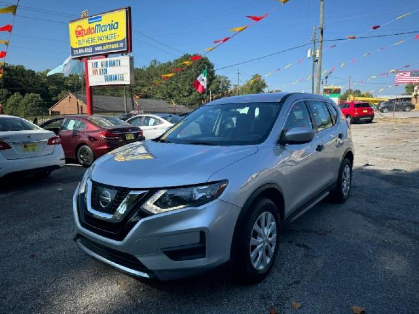 2017 Silver Nissan Rogue S 2WD (5N1AT2MT9HC) with an 2.5L L4 DOHC 16V engine, Continuously Variable Transmission transmission, located at 1806 Veterans Memorial Hwy SW, Austell, GA, 30168, (770) 944-9558, 33.817959, -84.606987 - Photo#0