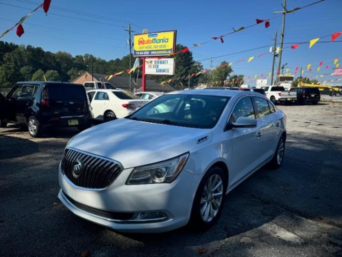 2015 White Buick LaCrosse Leather Package (1G4GB5G37FF) with an 3.6L V6 DOHC 24V FFV engine, 6-Speed Automatic transmission, located at 1806 Veterans Memorial Hwy SW, Austell, GA, 30168, (770) 944-9558, 33.817959, -84.606987 - Photo#0