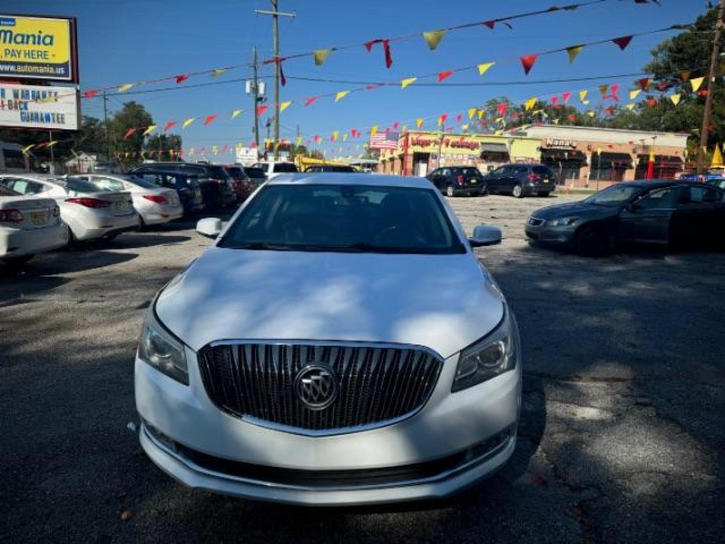 2015 White Buick LaCrosse Leather Package (1G4GB5G37FF) with an 3.6L V6 DOHC 24V FFV engine, 6-Speed Automatic transmission, located at 1806 Veterans Memorial Hwy SW, Austell, GA, 30168, (770) 944-9558, 33.817959, -84.606987 - Photo#1