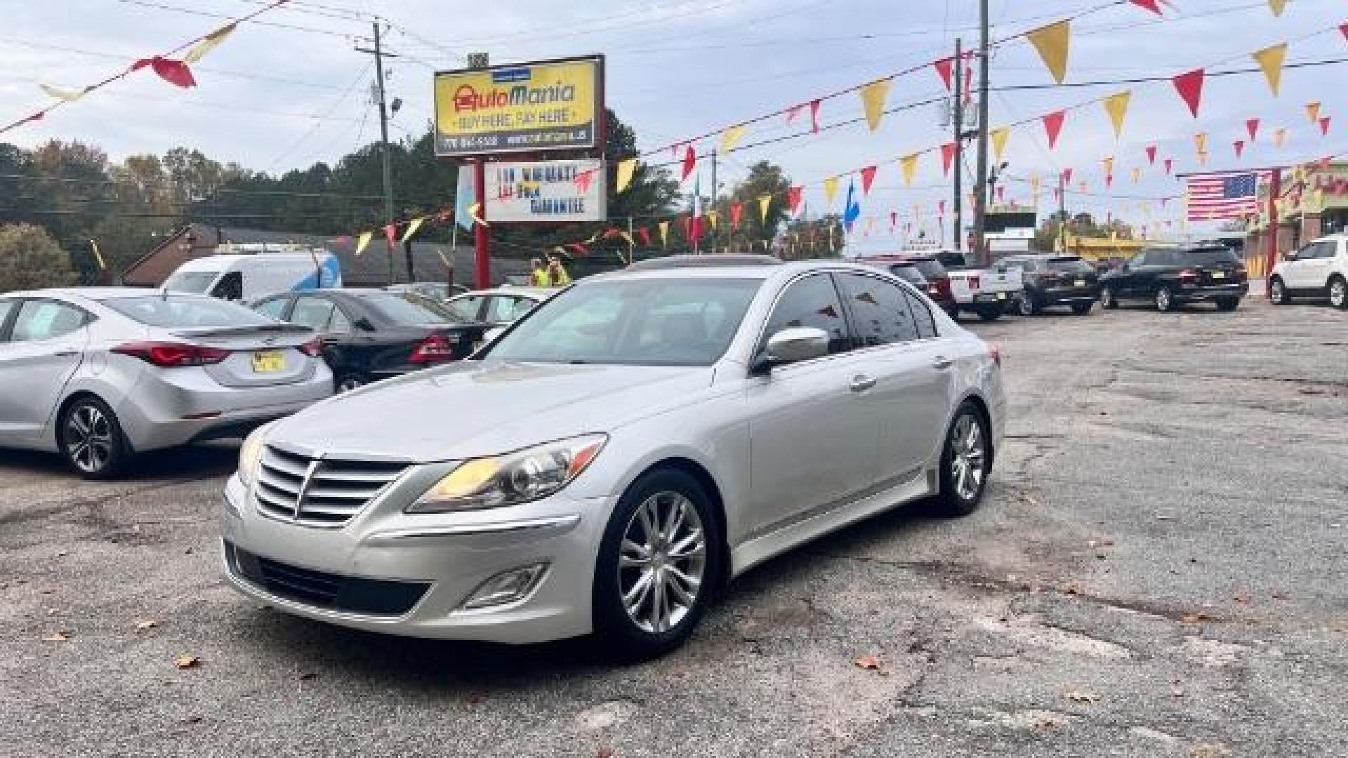 2012 Silver Hyundai Genesis 4.6L (KMHGC4DF5CU) with an 4.6L V8 DOHC 32V engine, 6-Speed Automatic transmission, located at 1806 Veterans Memorial Hwy SW, Austell, GA, 30168, (770) 944-9558, 33.817959, -84.606987 - Photo#0