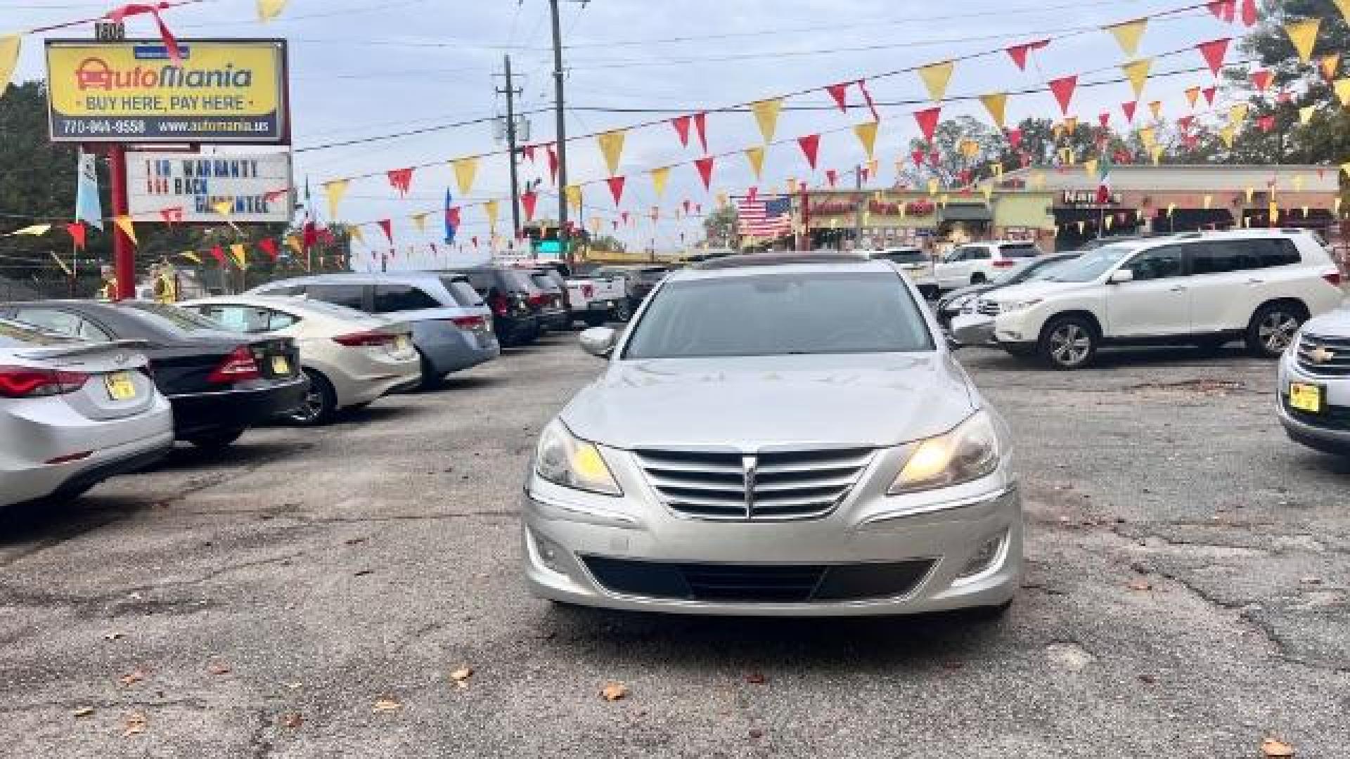 2012 Silver Hyundai Genesis 4.6L (KMHGC4DF5CU) with an 4.6L V8 DOHC 32V engine, 6-Speed Automatic transmission, located at 1806 Veterans Memorial Hwy SW, Austell, GA, 30168, (770) 944-9558, 33.817959, -84.606987 - Photo#1