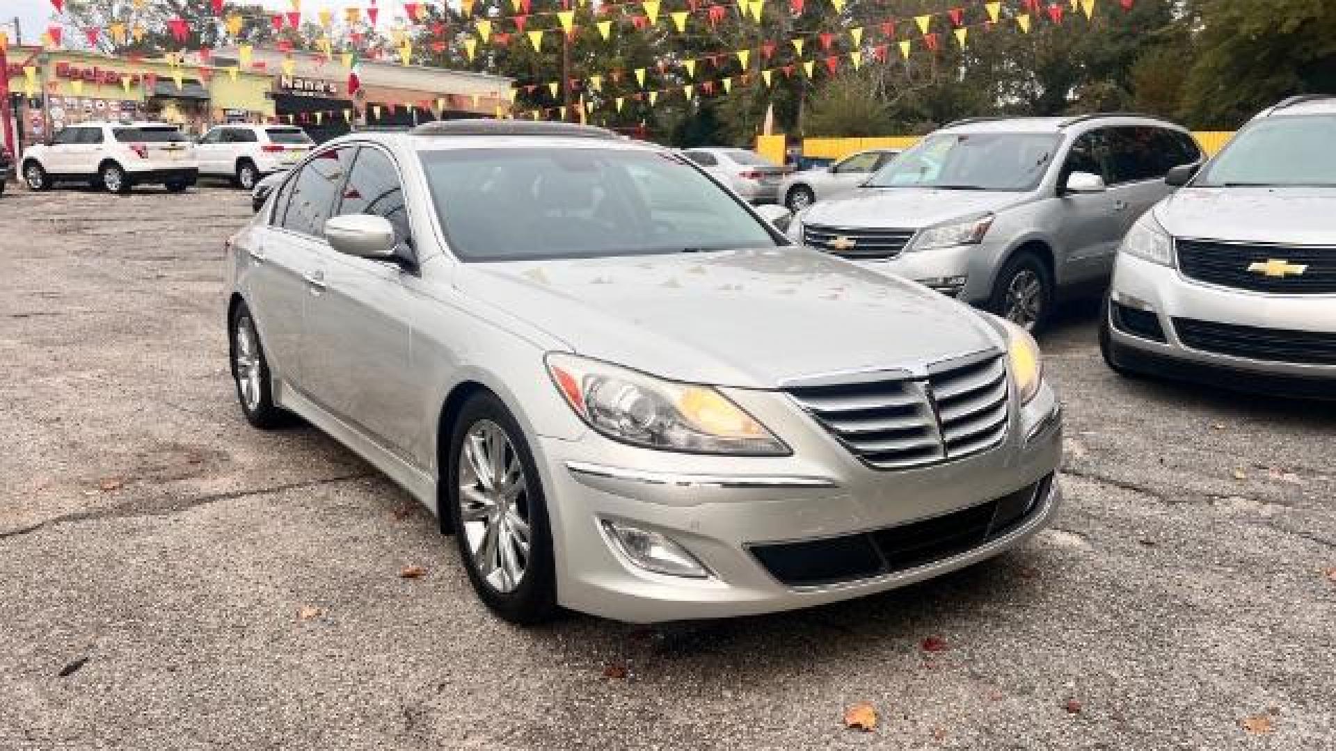 2012 Silver Hyundai Genesis 4.6L (KMHGC4DF5CU) with an 4.6L V8 DOHC 32V engine, 6-Speed Automatic transmission, located at 1806 Veterans Memorial Hwy SW, Austell, GA, 30168, (770) 944-9558, 33.817959, -84.606987 - Photo#2