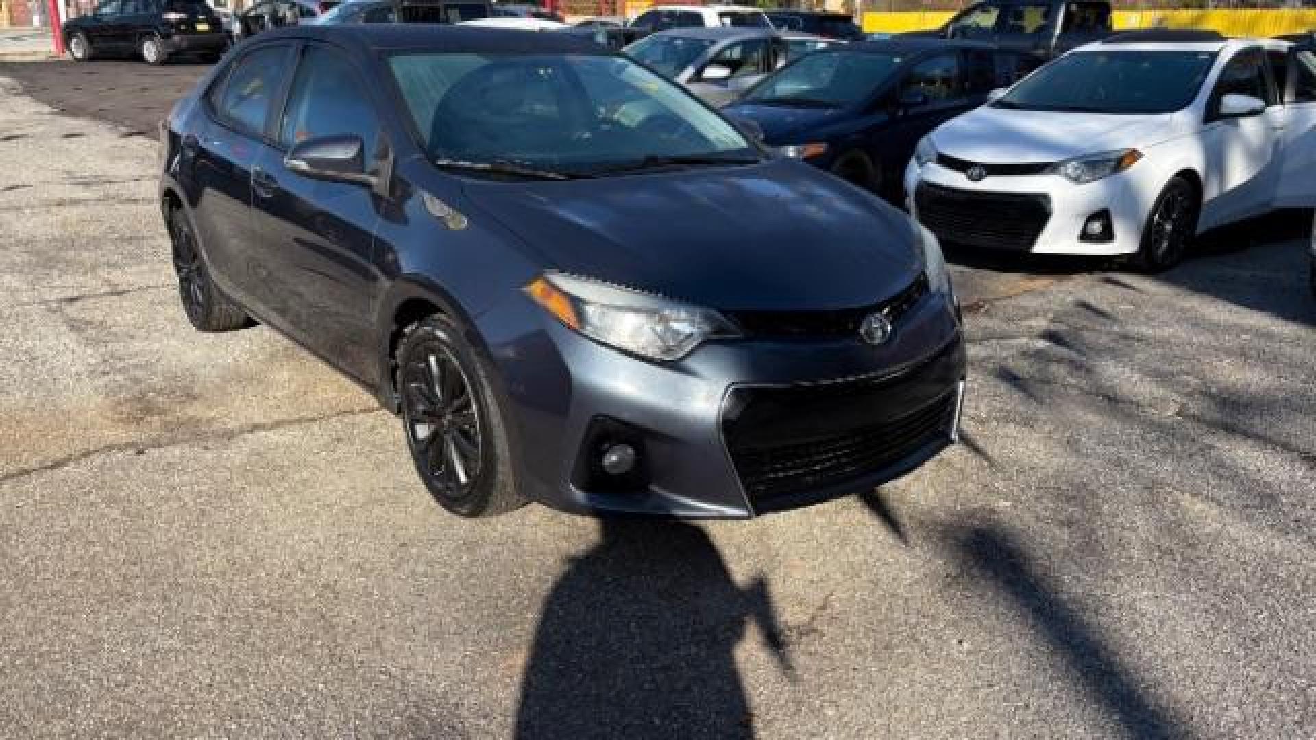 2015 Blue Toyota Corolla S Plus CVT (2T1BURHE0FC) with an 1.8L L4 DOHC 16V engine, Continuously Variable Transmission transmission, located at 1806 Veterans Memorial Hwy SW, Austell, GA, 30168, (770) 944-9558, 33.817959, -84.606987 - Photo#3