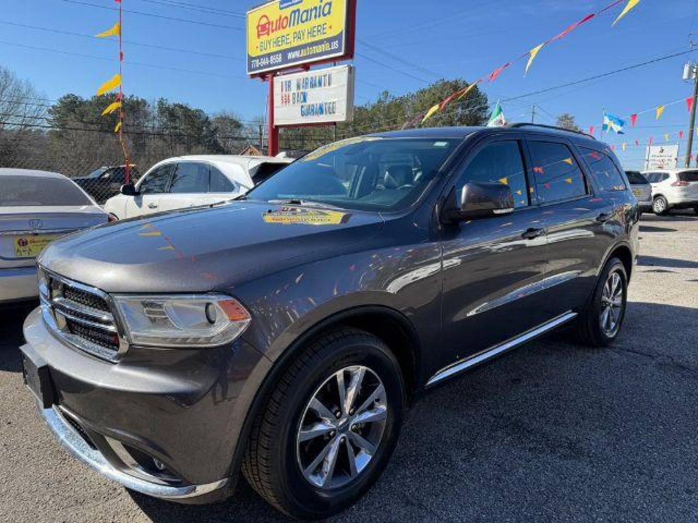 2015 Gray Dodge Durango Limited 2WD (1C4RDHDG7FC) with an 3.6L V6 DOHC 24V engine, 8-Speed Automatic transmission, located at 1806 Veterans Memorial Hwy SW, Austell, GA, 30168, (770) 944-9558, 33.817959, -84.606987 - Photo#0