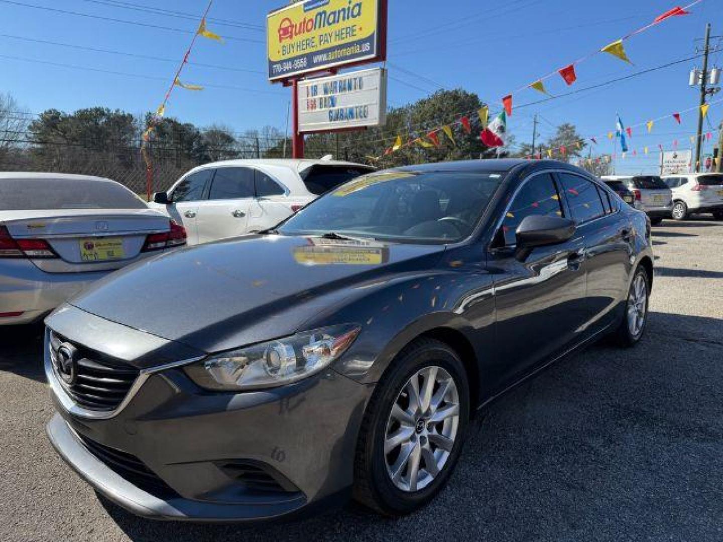 2015 Gray Mazda Mazda 6 i Sport (JM1GJ1U57F1) with an 2.5L I-4 DI DOHC engine, Automatic transmission, located at 1806 Veterans Memorial Hwy SW, Austell, GA, 30168, (770) 944-9558, 33.817959, -84.606987 - Photo#0